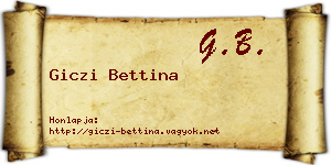 Giczi Bettina névjegykártya
